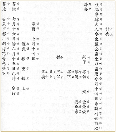 부고양식 이미지