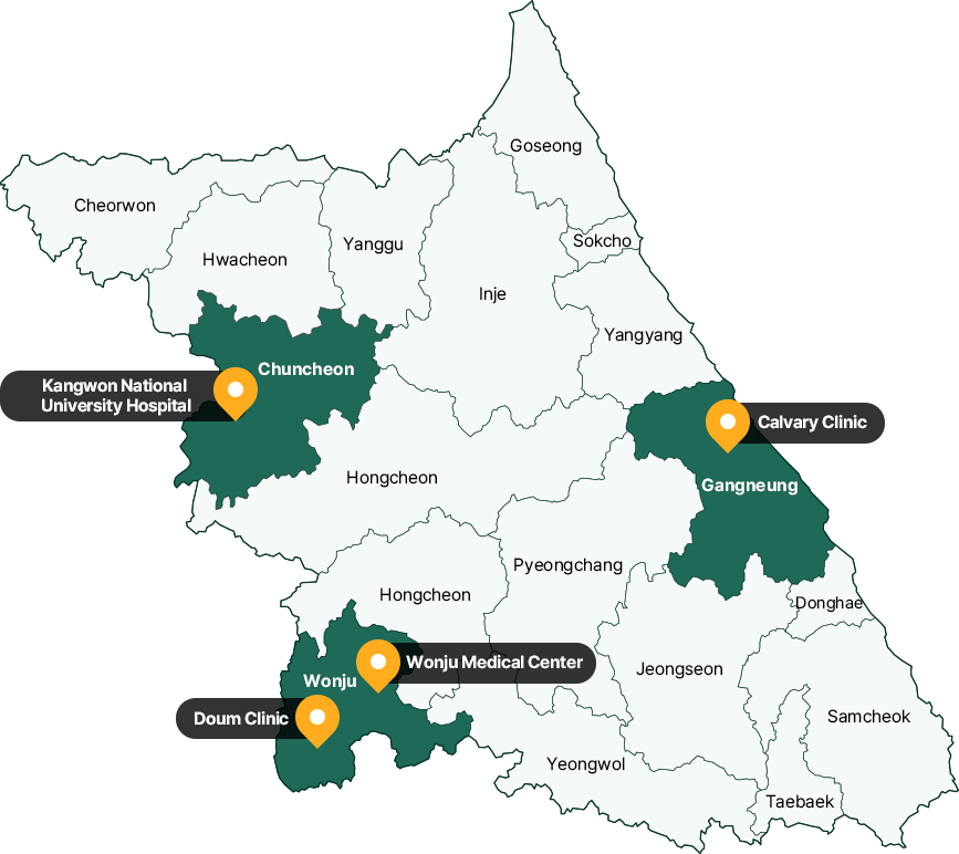 For details on hospice services in Gangwon, see the list below.